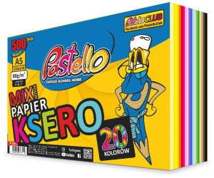 Papier ksero kolorowy A5 80g. mix 500 ark. 20x25, Pastello