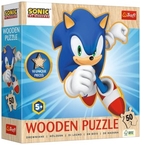 Puzzle drewniane 50-el. Konturowe - Radosny Sonic 20284, Trefl