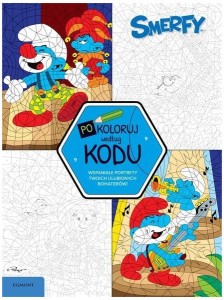 Książka Pokoloruj według kodu, Smerfy, Egmont