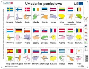Układanka Unia Europejska - Flagi, stolice - rozmiar Maxi (36,5x28,5 cm), Tactic