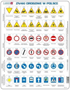 Układanka Znaki Drogowe W Polsce - rozmiar Maxi (36,5x28,5 cm), Tactic