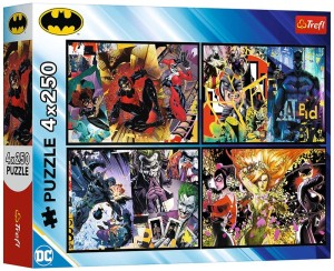 Puzzle - 4x250 -  Batman w akcji / Warner Batman  13310, Trefl
