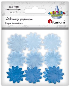 Kwiatki papierowe niebieskie 4cm,24szt, Craft Fun