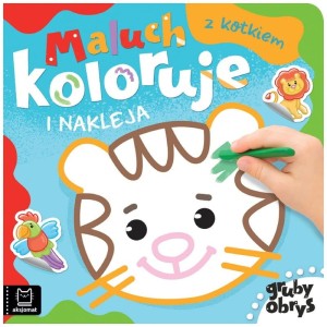 Książka Maluch koloruje i nakleja z kotkiem. Gruby obrys, Aksjomat