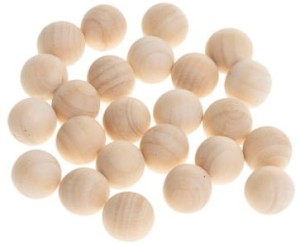 Kulki drewniane naturalne 14mm 25 sztuk KDN5, Brewis