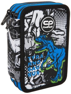 Piórnik potrójny z wyposażeniem Jumper 3 T-Rex CoolPack, Patio