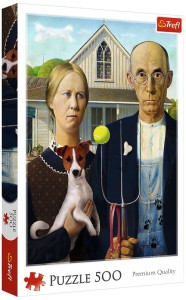 Puzzle 500-el. American Gothic: Psia Edycja 37526, Trefl