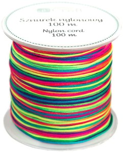 Sznurek nylonowy, 0,8 mm, 100m, tęczowy, Dp Craft