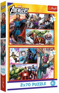 Puzzle 2x70-el. Stań się bohaterem / Disney Marvel Avengers, Trefl