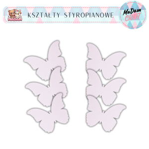 Baza motyl wzór 1 5x7,5x1 cm 6 sztuk styropian, MaDam Creative
