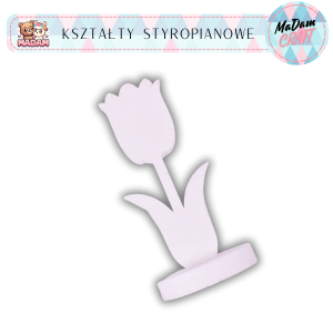 Baza Kwiatek tulipan z podstawką 22 cm styropian, MaDam Creative