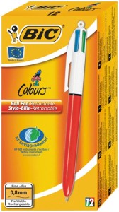 Długopis 4-kol. 4 Colours Fine czerw. wkł. czar., nieb., czerw., ziel., BiC