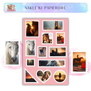 Naklejki Znaczki Pocztowe Konie Bullet Journal Scrapbooking - MaDam Creative