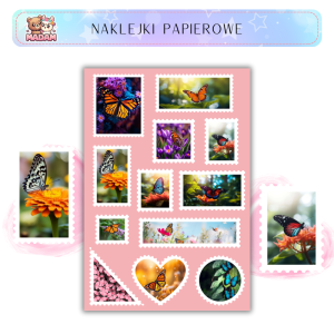Naklejki Znaczki Pocztowe Motyle Bullet Journal Scrapbooking - MaDam Creative