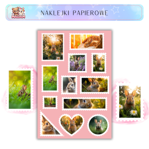 Naklejki Znaczki Pocztowe Króliczki Rabbits Scrapbooking - MaDam Creative