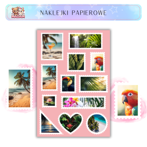 Naklejki Znaczki Pocztowe Tropikalne Tropical Scrapbooking - MaDam Creative