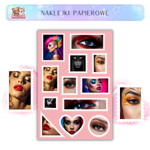 Naklejki Znaczki Pocztowe Makijaż Makeup Bullet Journal - MaDam Creative