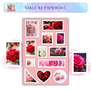 Naklejki Znaczki Pocztowe Róże Roses Scrapbooking - MaDam Creative