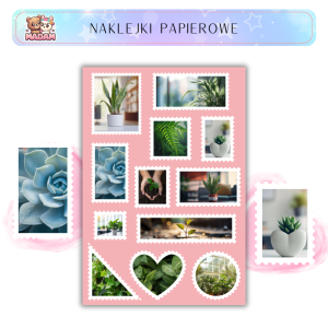 Naklejki Znaczki Pocztowe Rośliny Doniczkowe Plants Bullet Journal - MaDam Creative