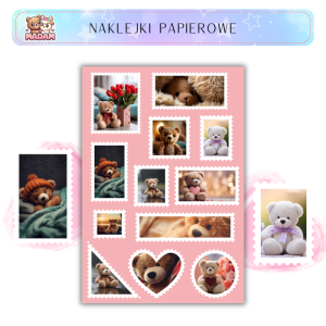 Naklejki Znaczki Pocztowe Pluszowe Misie Teddy Bears 2 Scrapbooking - MaDam Creative