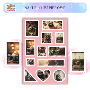 Naklejki Znaczki Pocztowe Aparat Fotograficzny Camera Bullet Journal - MaDam Creative