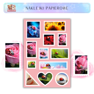 Naklejki Znaczki Pocztowe Biedronki Ladybugs Bullet Journal - MaDam Creative