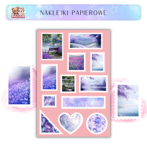 Naklejki Znaczki Pocztowe Lawendowa Wiosna (Lavender Spring) Bullet Journal Scrapbooking - MaDam Creative