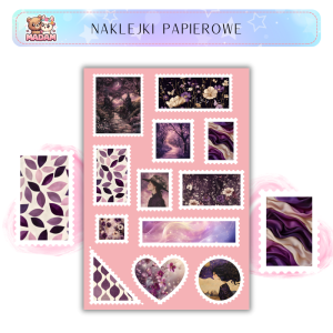 Naklejki Znaczki Pocztowe Magiczny Ogród Kosmiczny (Magical Celestial Garden) Bullet Journal Scrapbooking - MaDam Creative