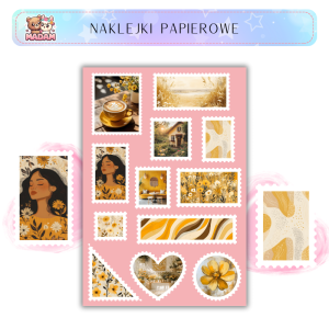 Naklejki Znaczki Pocztowe Boho Kwiatowa Wiosna (Boho Floral Spring) Bullet Journal Scrapbooking - MaDam Creative