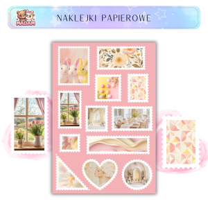 Naklejki Znaczki Pocztowe Słoneczna Wielkanoc (Sunny Easter Day) Bullet Journal Scrapbooking - MaDam Creative