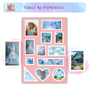 Naklejki Znaczki Pocztowe Vintage Alicja w Krainie Czarów (Vintage Alice in Wonderland) Bullet Journal Scrapbooking - MaDam Creative