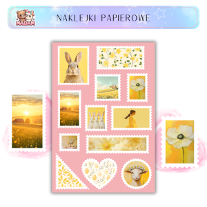 Naklejki Znaczki Pocztowe Wielkanoc w Stylu Rustykalnym (Country Farmhouse Easter) Bullet Journal Scrapbooking - MaDam Creative