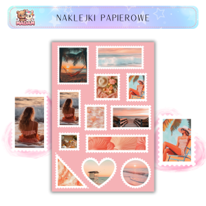 Naklejki Znaczki Pocztowe Letni Dzień na Plaży (Beach Summer Day) Bullet Journal Scrapbooking - MaDam Creative