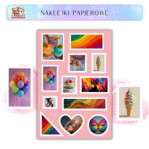Naklejki Znaczki Pocztowe Kolorowy Miesiąc Dumy (Colorful Pride Month) Bullet Journal Scrapbooking - MaDam Creative