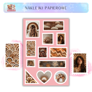 Naklejki Znaczki Pocztowe Boho Tęcza (Boho Rainbow) Bullet Journal Scrapbooking - MaDam Creative