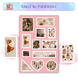 Naklejki Znaczki Pocztowe Boho Muzyka (Boho Music) Bullet Journal Scrapbooking - MaDam Creative