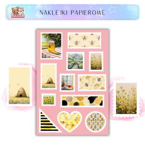 Naklejki Znaczki Pocztowe Letni Ogród Pełen Miodu (Summer Honey Garden) Bullet Journal Scrapbooking - MaDam Creative