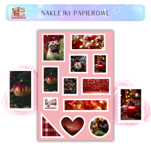 Naklejki Znaczki Pocztowe Wesołe i Jasne Święta (Merry & Bright Christmas) Bullet Journal Scrapbooking - MaDam Creative