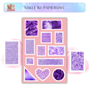 Naklejki Znaczki Pocztowe Fioletowa Tekstura (Purple Texture) Bullet Journal Scrapbooking - MaDam Creative