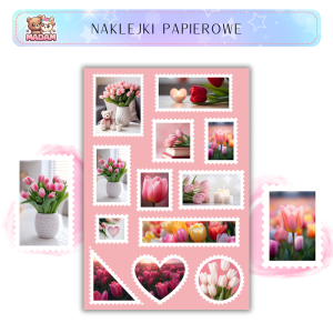 Naklejki Znaczki Pocztowe Tulipany (Tulips) Bullet Journal Scrapbooking - MaDam Creative