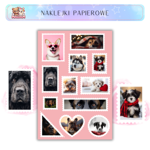 Naklejki Znaczki Pocztowe Psy (Dogs) Bullet Journal Scrapbooking - MaDam Creative