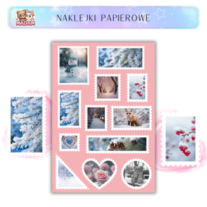 Naklejki Znaczki Pocztowe Zima (Winter) Bullet Journal Scrapbooking - MaDam Creative