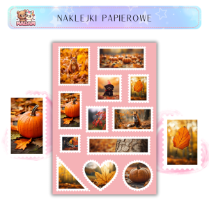Naklejki Znaczki Pocztowe Jesień (Autumn) Bullet Journal Scrapbooking - MaDam Creative
