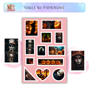 Naklejki Znaczki Pocztowe Halloween Bullet Journal Scrapbooking - MaDam Creative