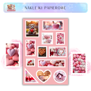 Naklejki Znaczki Pocztowe Walentynki (Valentine's Day) Bullet Journal Scrapbooking - MaDam Creative