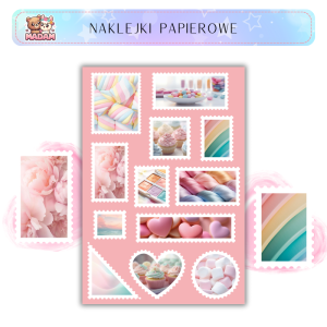 Naklejki Znaczki Pocztowe Pastelowe Kolory (Pastel Colors) Bullet Journal Scrapbooking - MaDam Creative