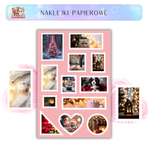 Naklejki Znaczki Pocztowe Święta Bożego Narodzenia (Christmas) Bullet Journal Scrapbooking - MaDam Creative