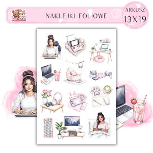 Naklejki Foliowe 13x19 Graczka - Konsola i gry MaDam Creative