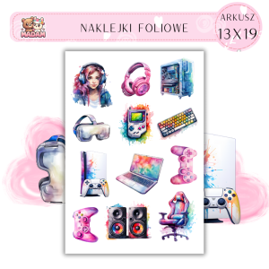 Naklejki Foliowe 13x19 Gracz - Komputer i świat gier MaDam Creative