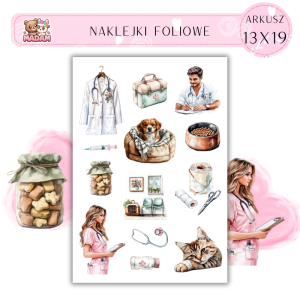 Naklejki Foliowe 13x19 Weterynarz - Zwierzęta i opieka MaDam Creative